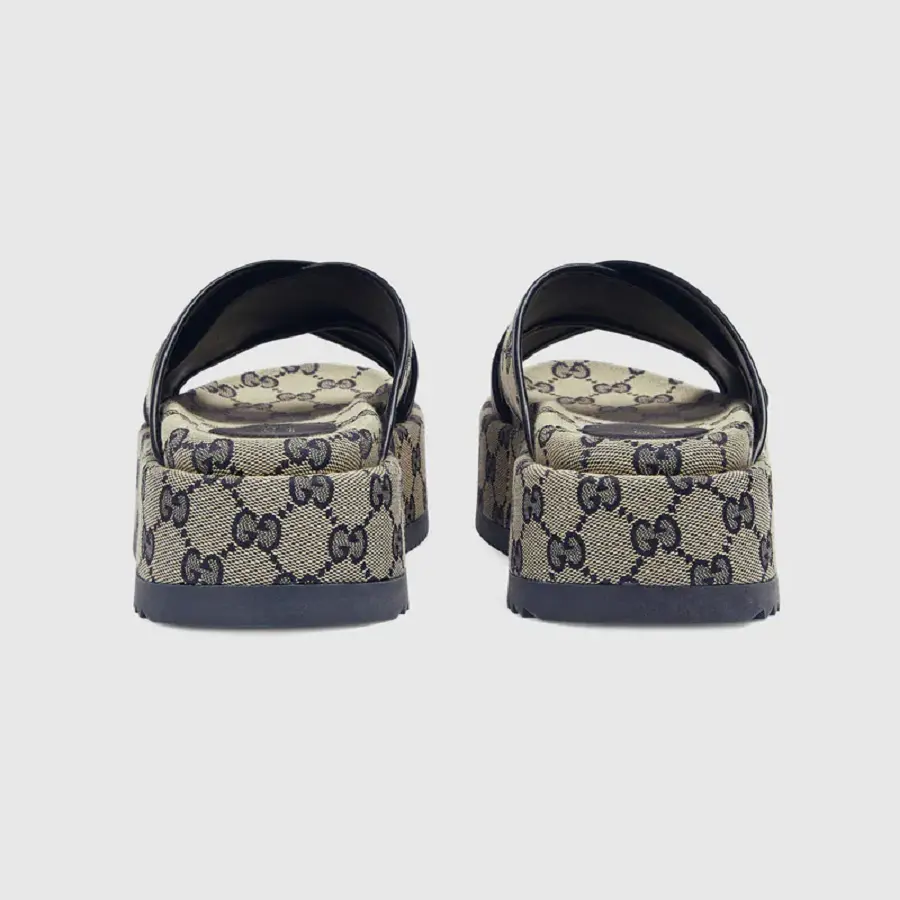 Dép Gucci GG Platform Slide Sandal 'Beige Blue' 692842-H6320-4061 - Ảnh 4