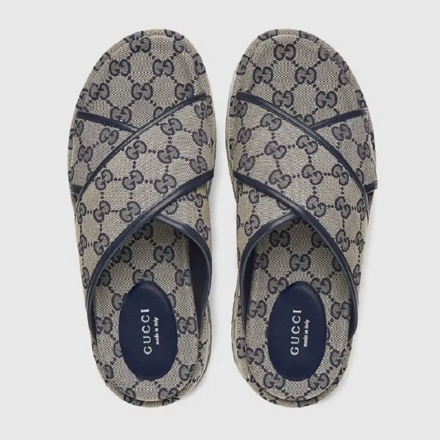 Dép Gucci GG Platform Slide Sandal 'Beige Blue' 692842-H6320-4061 - Ảnh 3