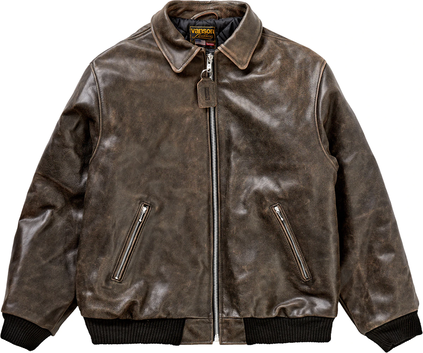 Áo Supreme Vanson Leathers Worn Leather Jacket 'Brown'