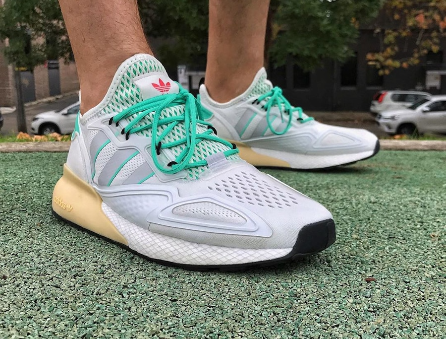 Giày Adidas ZX 2K Boost 'Grey Hi-Res Green' FX4172 - Ảnh 4