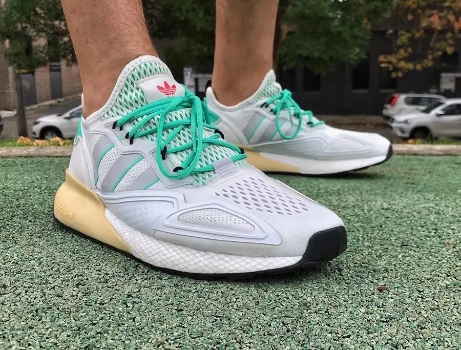 Giày Adidas ZX 2K Boost 'Grey Hi-Res Green' FX4172 - Ảnh 4