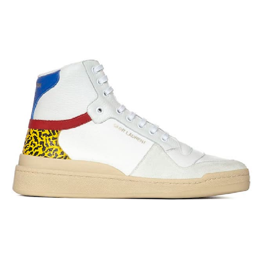 Giày Saint Laurent SL24 Mid Top Sneaker Off White