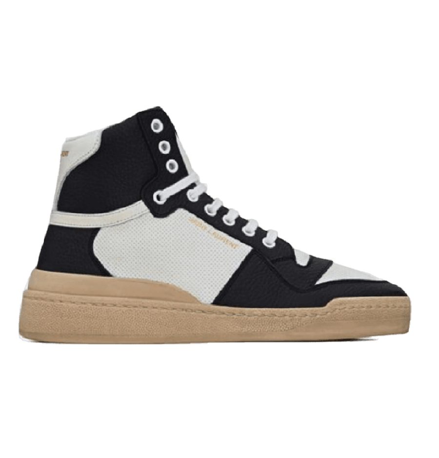 Giày Saint Laurent SL 24 Mid Top 'White Black' 6106192W4509063