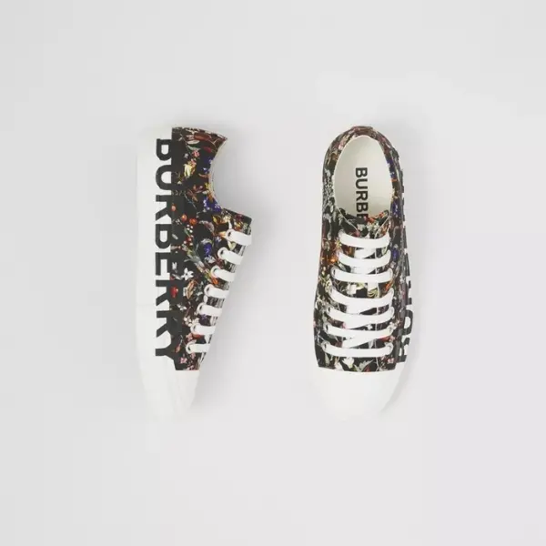 Giày Burberry Logo Detail Floral Print Cotton 80419861 - Ảnh 4