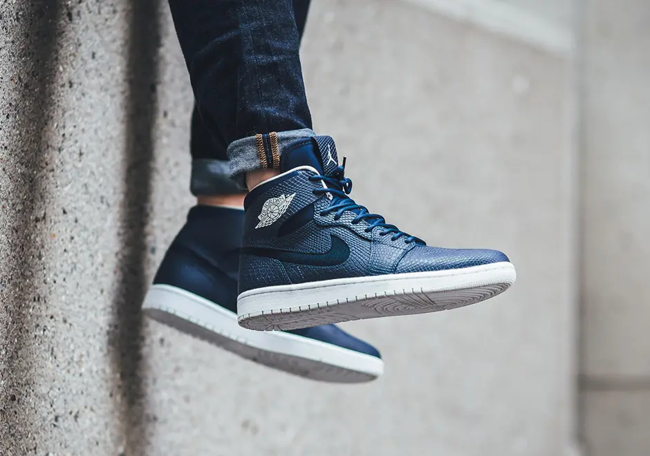 Giày Nike Air Jordan 1 High Nouveau 'Navy Snake' 819176-407 - Ảnh 5