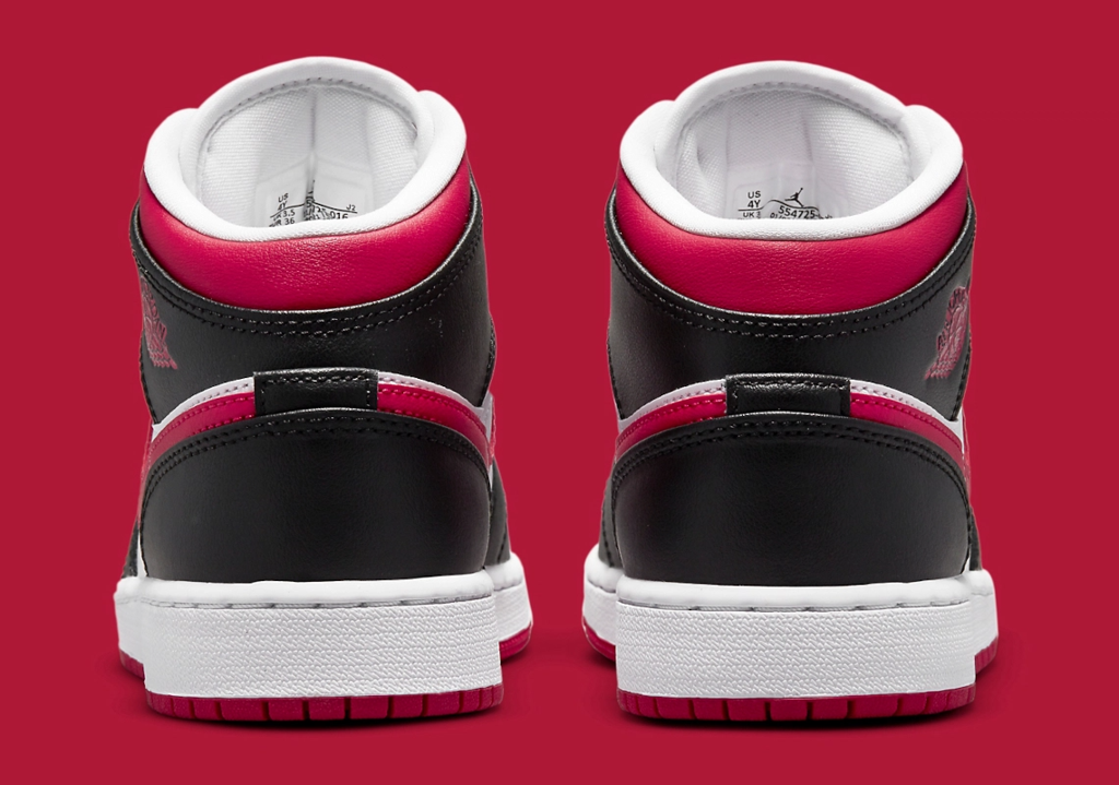 Giày Nike Air Jordan 1 Mid GS 'White Very Berry' 554725-016 - Ảnh 5