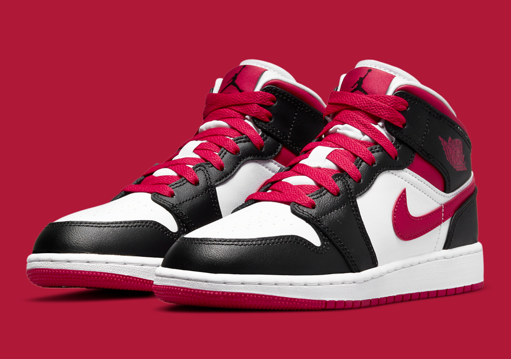 Giày Nike Air Jordan 1 Mid GS 'White Very Berry' 554725-016 - Ảnh 4