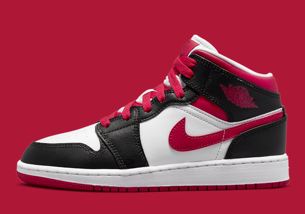 Giày Nike Air Jordan 1 Mid GS 'White Very Berry' 554725-016 - Ảnh 3