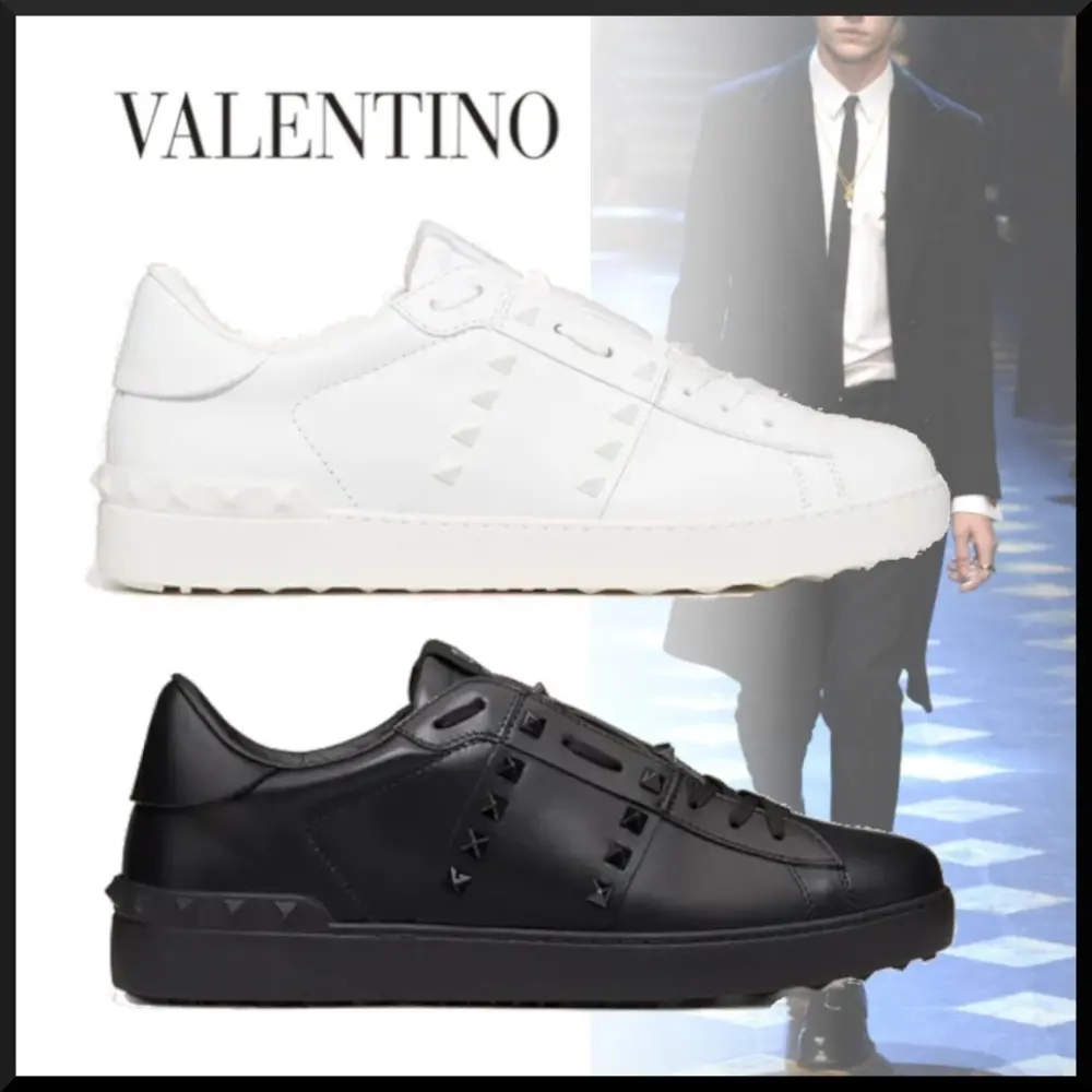 Alternative view of Giày Valentino Rockstud Untitled Tone-On-Tone Studded Sneaker White 2020 UY2S0931YEK0BO