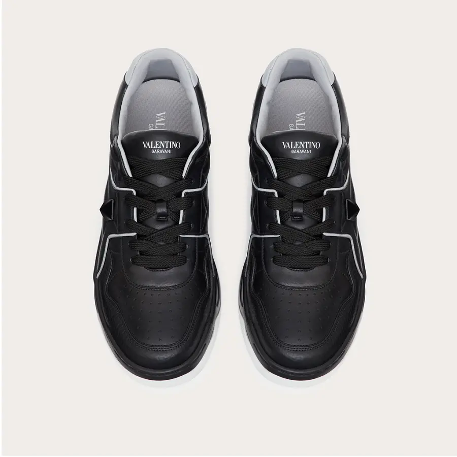Giày Valentino One Stud Low-Top Nappa Black Gray WY2S0E71NWN00A - Ảnh 5