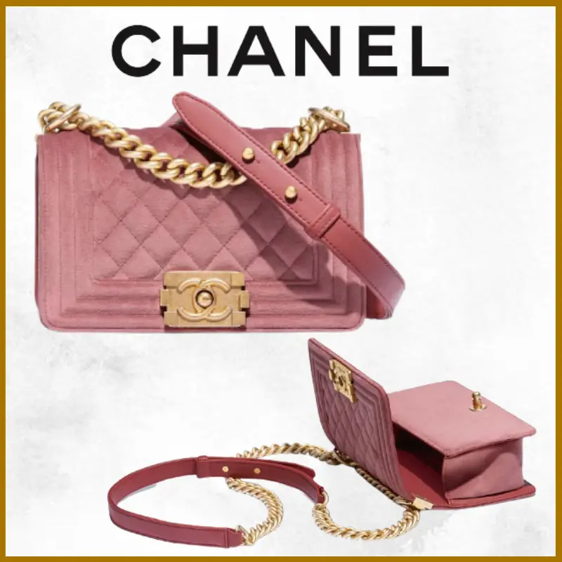 Túi Chanel Small Boy Handbag 'Velvet Gold Metal Pink' A67085-B02302-N5967 - Ảnh 3