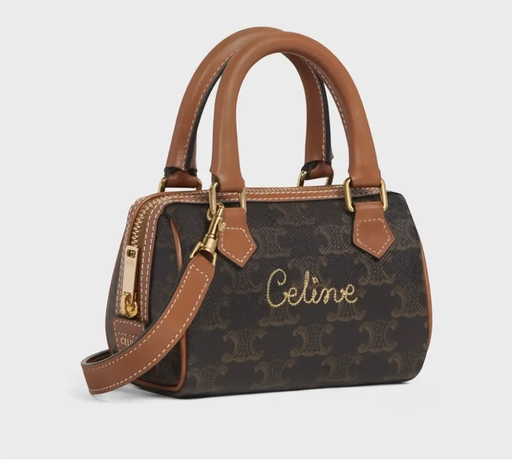 Túi Celine Triomphe Canvas Celine 'Cursive Tan' 196892DHX-04LU - Ảnh 4
