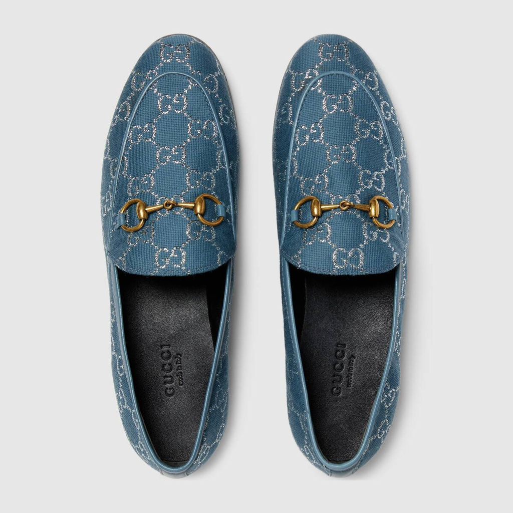 Giày Gucci Mocassini Jordaan GG Blue 431467-2C820-4691 - Ảnh 4