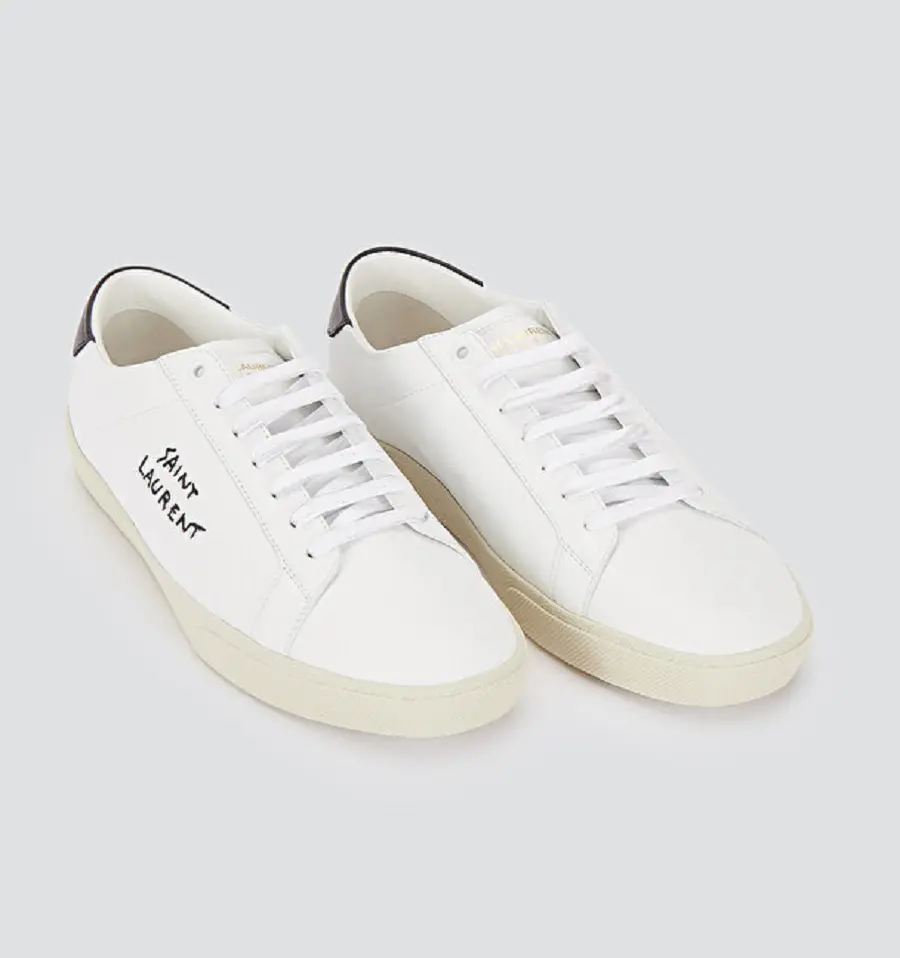 Giày Saint Laurent SL-06 Court Leather 'White Black' 61068508G109061 - Ảnh 4