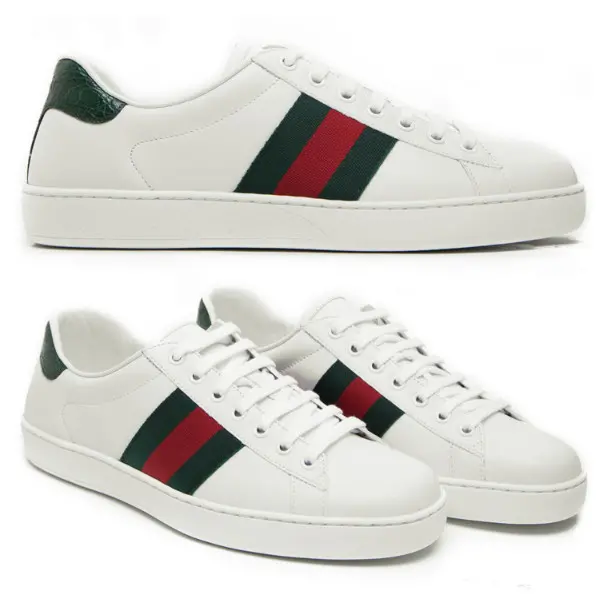 Alternative view of Giày Gucci Ace Leather 'White' 386750-A3830-9071