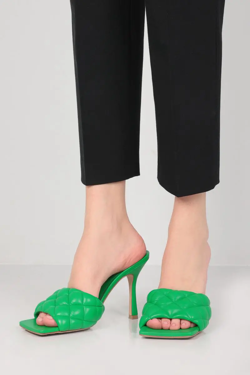 Giày Cao Gót Bottega Veneta Padded Mule 'Parakeet' 592015VBRR03708 - Ảnh 4