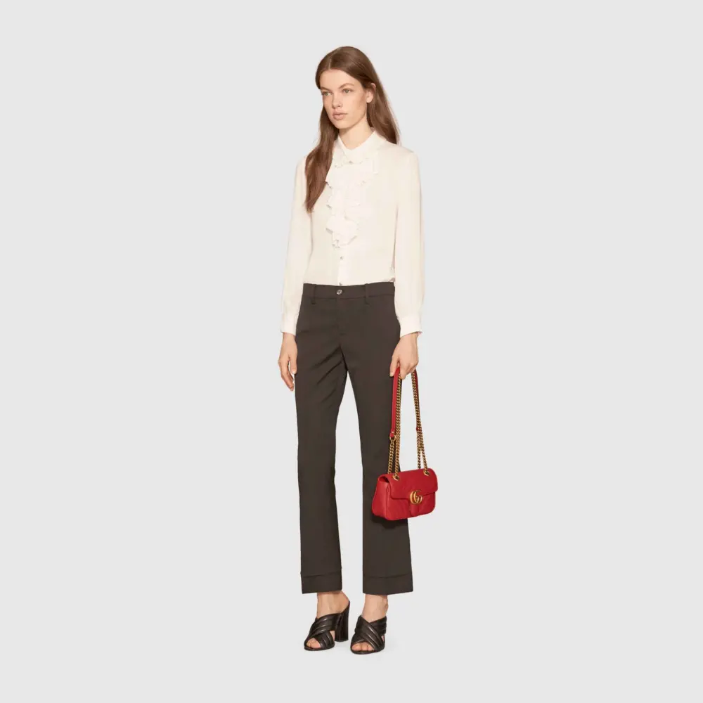 Túi Gucci GG Marmont Matelassé Mini Bag Red 446744 DTDIT 6433 - Ảnh 10