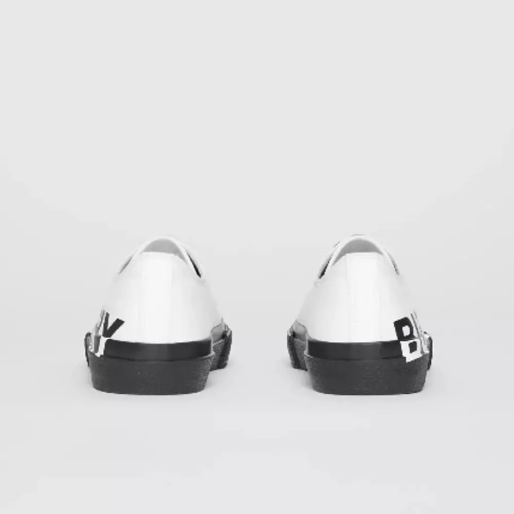 Giày Burberry Logo Print Two-Tone White Black 80109101 - Ảnh 4
