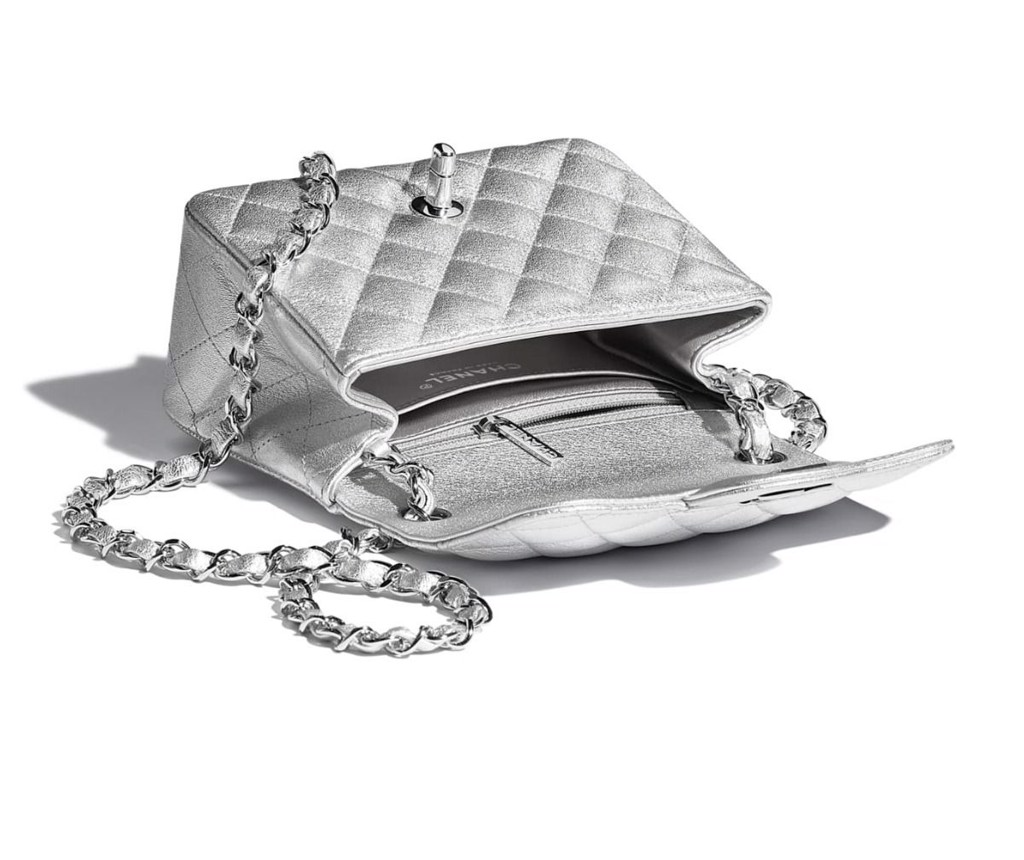 Túi Chanel Mini Flap Bag Lambskin 'Metalic Silver' A35200-B05213-45002 - Ảnh 3