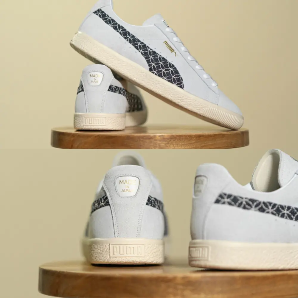 Alternative view of Giày Puma Suede VTG MIJ Sashiko Vaporous 'Grey Intense Blue' 381166-01