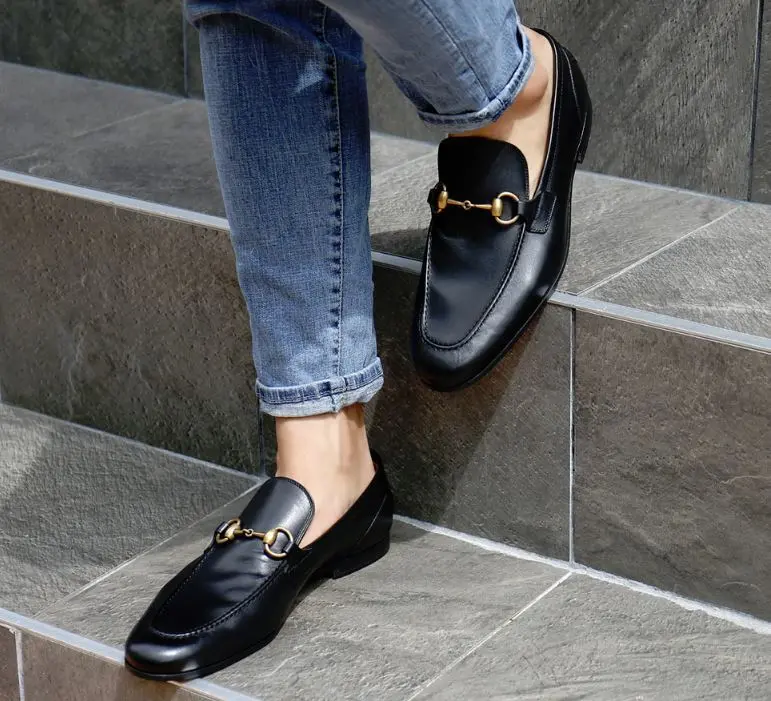 Giày Gucci Jordaan Leather Loafer 406994-BLM00-1000 - Ảnh 6