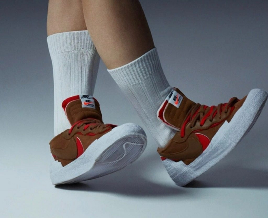 Giày Nike sacai x Blazer Low 'British Tan' DD1877-200 - Ảnh 5