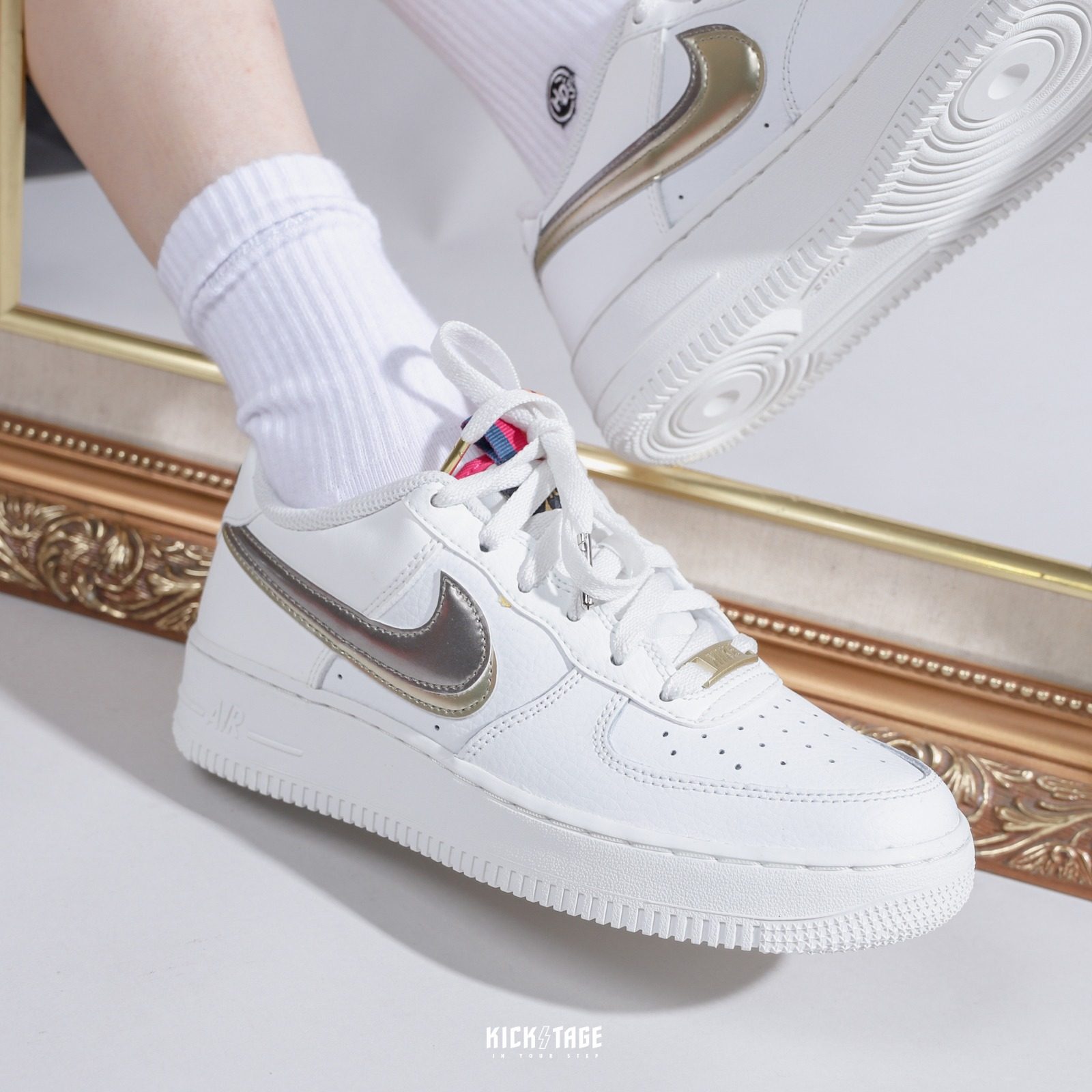 Giày Nike Air Force 1 Low 'Silver Gold' DH9595-001 - Ảnh 8