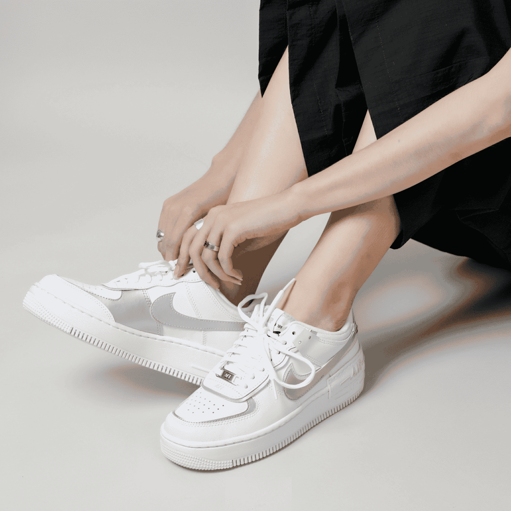 Giày Nike Air Force 1 Shadow 'White Metallic Silver' CI0919-119 - Ảnh 6