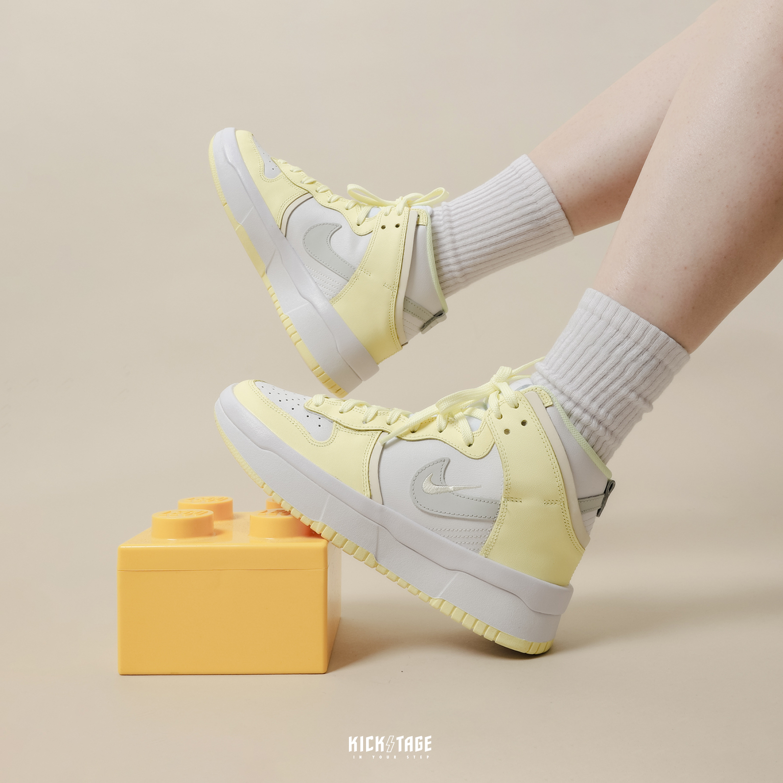 Giày Nike Wmns Dunk High Up 'White Citron Tint' DH3718-105 - Ảnh 6