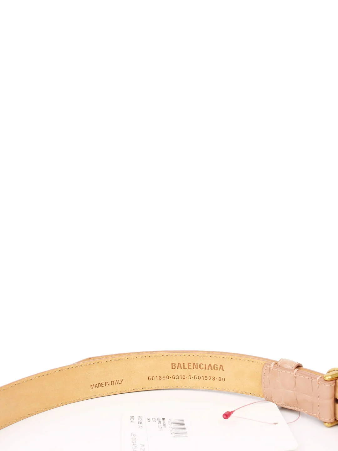 Thắt Lưng Balenciaga Crocodile Embossed Leather 'Nude' 5816902UD746310 - Ảnh 5