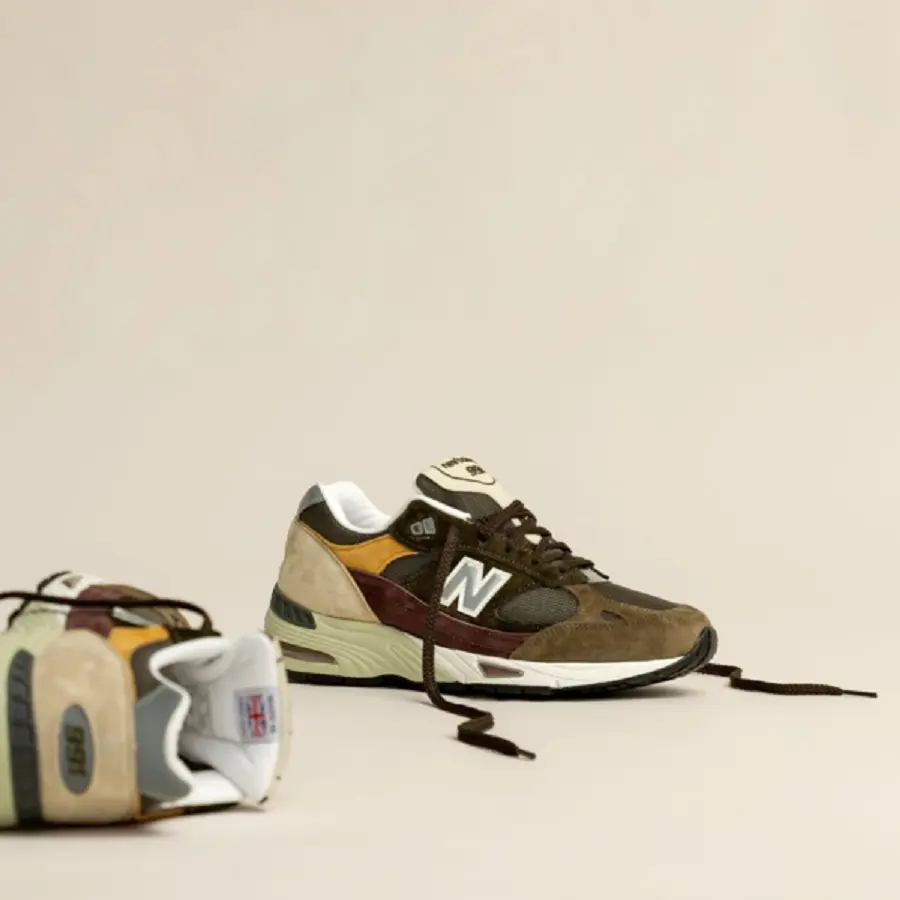 Giày New Balance 991 Made In England Green Yellow Beige M991GYB - Ảnh 5
