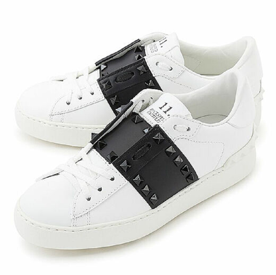 Giày Valentino Rockstud Hidden Sneakers White Black Women SW0S0A01 LTU A01 - Ảnh 3