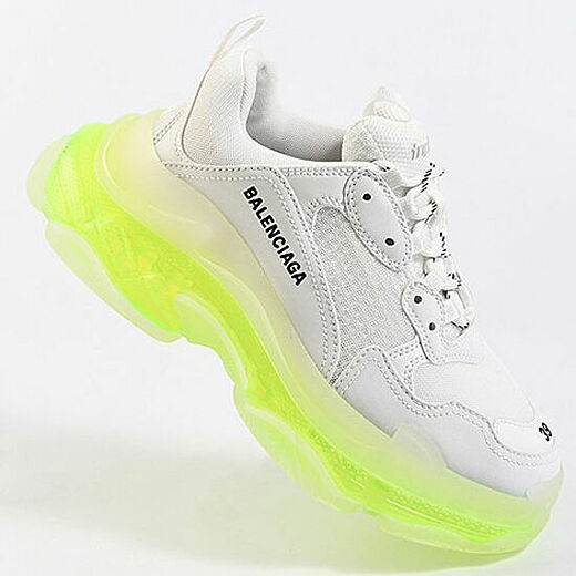 Giày Balenciaga Triple S Sneaker Clear Sole White Fluo Yellow 541624 W2FR1 9073 - Ảnh 4