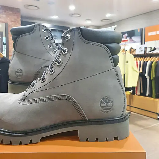 Giày Timberland Men's Medium Gray Nubuck Waterproof 6-inch Boots A2JCT - Ảnh 3