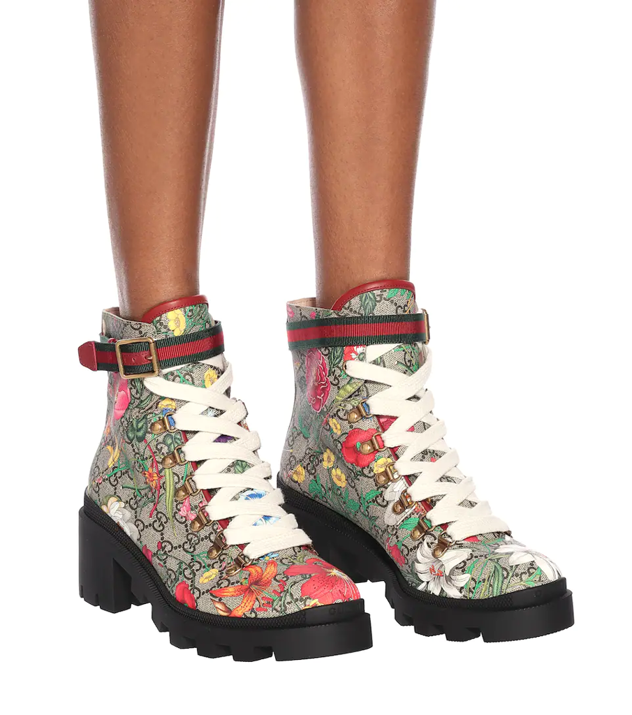 Giày Gucci GG Flora Ankle Boot 602184-HT510-8494 - Ảnh 5