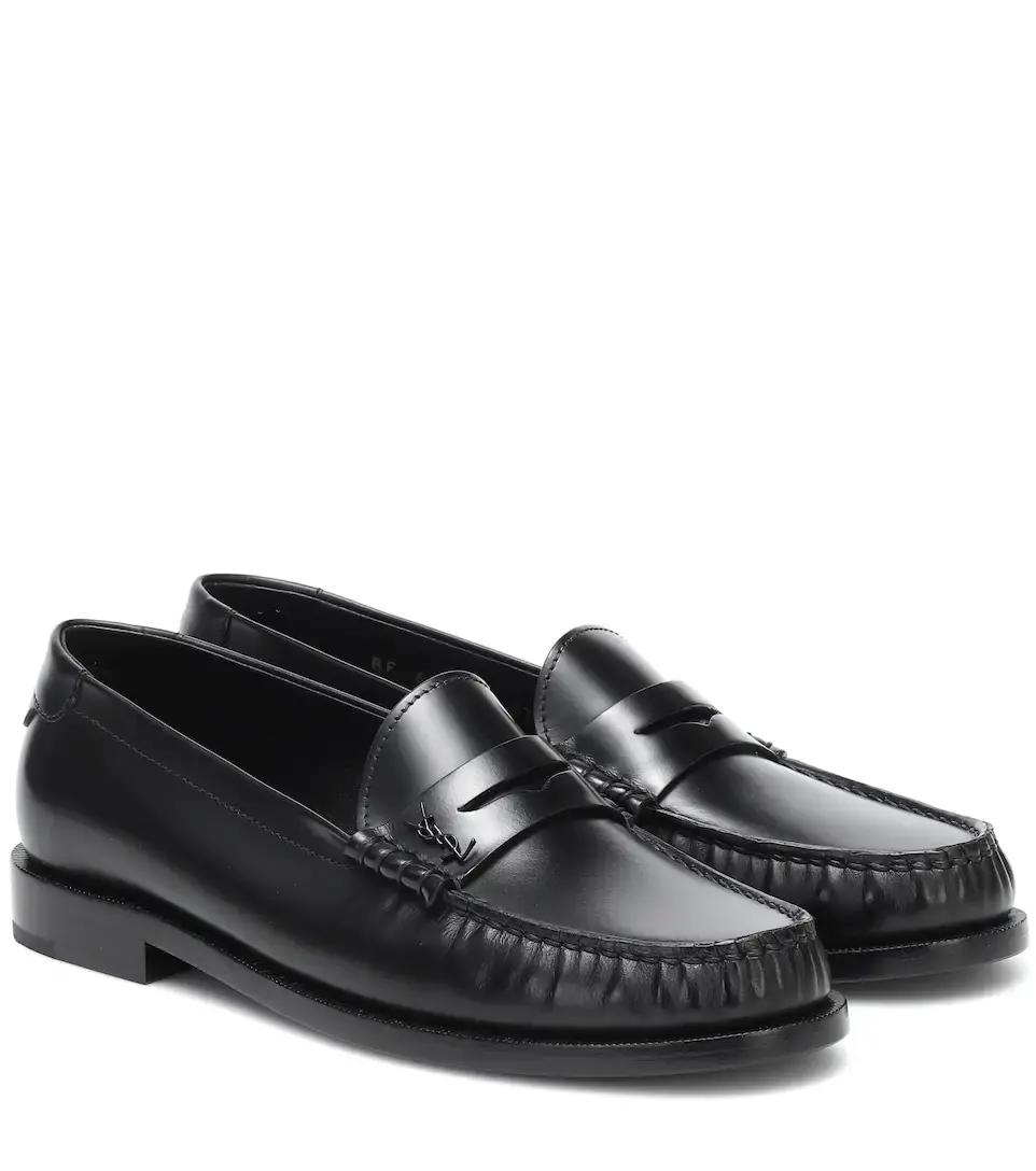 Alternative view of Giày Saint Laurent Le Loafer Monogram Penny Slippers 'Black' 689605AAAJ31000