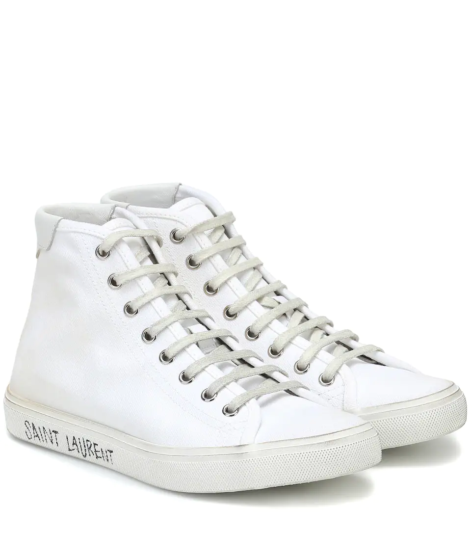 Giày Saint Laurent Malibu Mid Optic White 64924900NG09030 - Ảnh 4