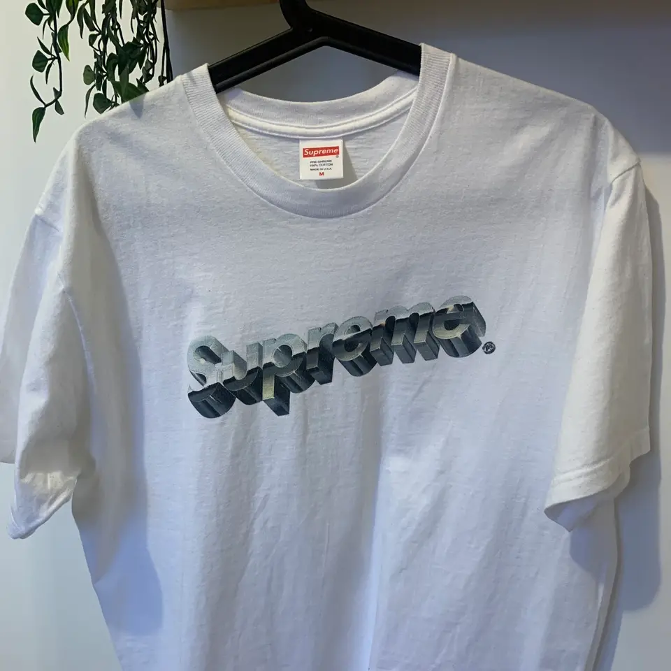 Alternative view of Áo Supreme Chrome Logo Tee 'White'