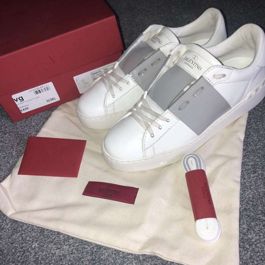 Giày Valentino Shiny Gray Open Sneakers PW2S0781-TCQ-832 - Ảnh 4