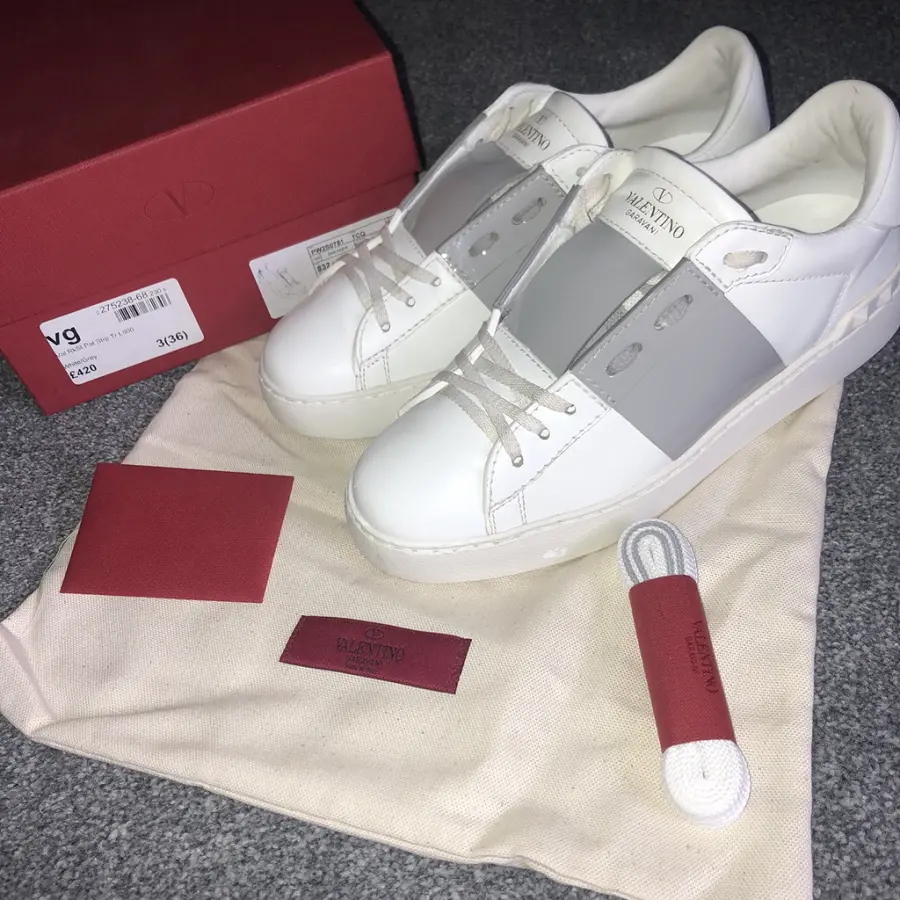 Giày Valentino Shiny Gray Open Sneakers PW2S0781-TCQ-832 - Ảnh 4