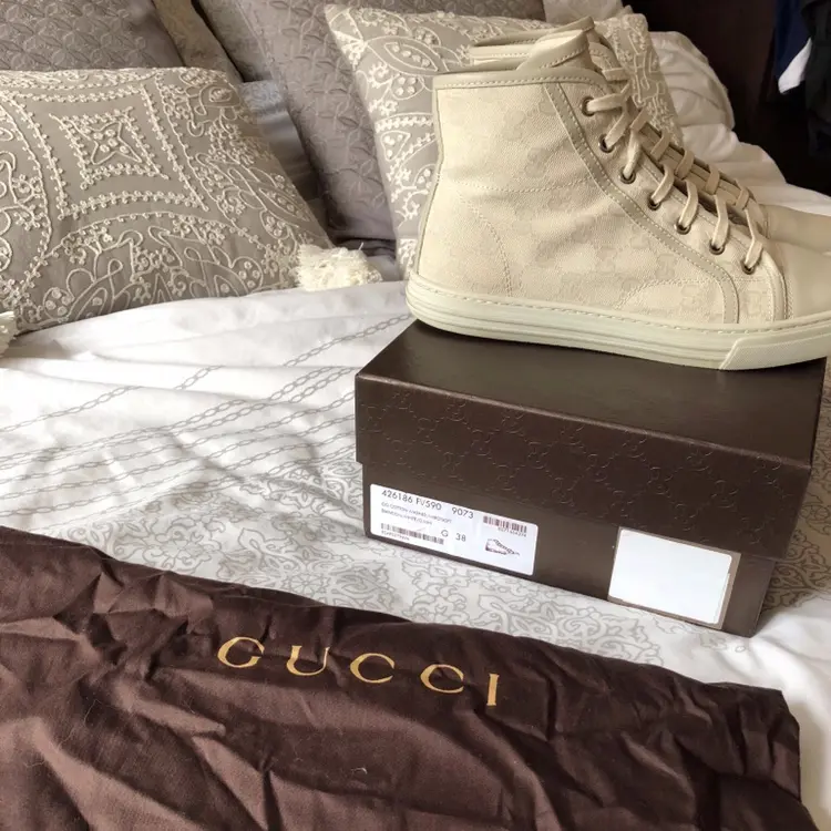 Giày Gucci Wmns GG High 'Logo Print - White' 426186-FV590-9073 - Ảnh 3