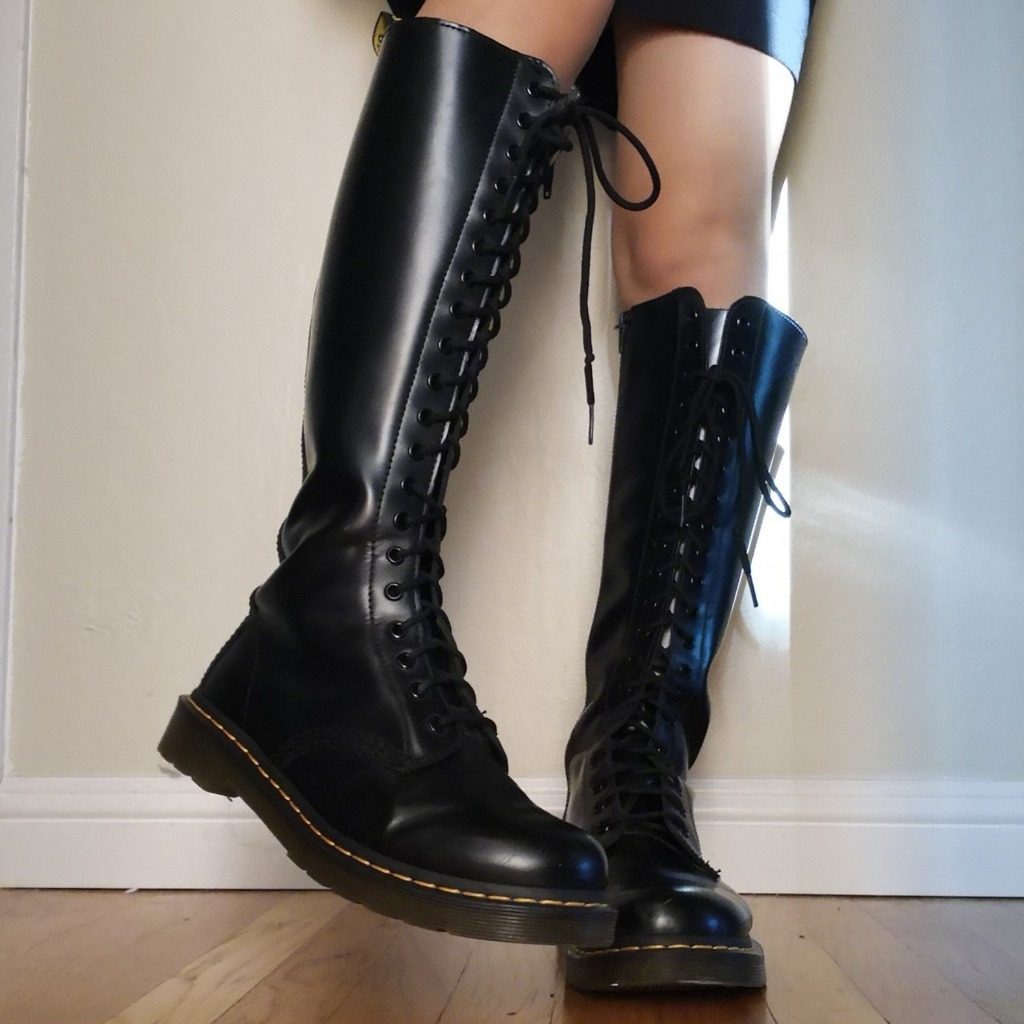 Giày Dr. Martens 1B60 Virginia Leather Knee High Boot 'Black' 23889001 - Ảnh 4