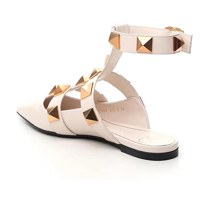 Giày Valentino Roman Stud Ballerina 'White Gold' VW0S0BY5ZWMI16 - Ảnh 4