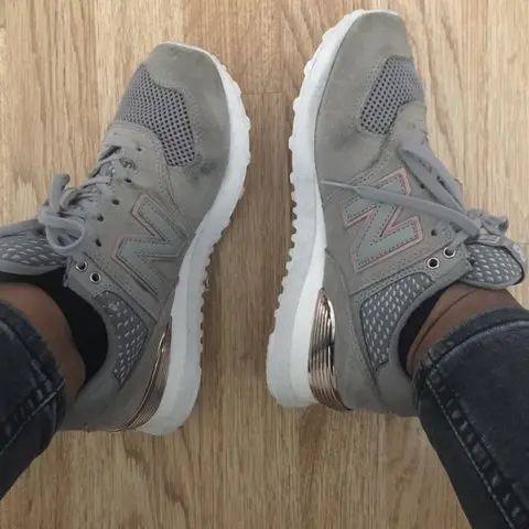Giày New Balance 574 Wmns 'Grey White Rose Gold' WL574FSCB - Ảnh 3