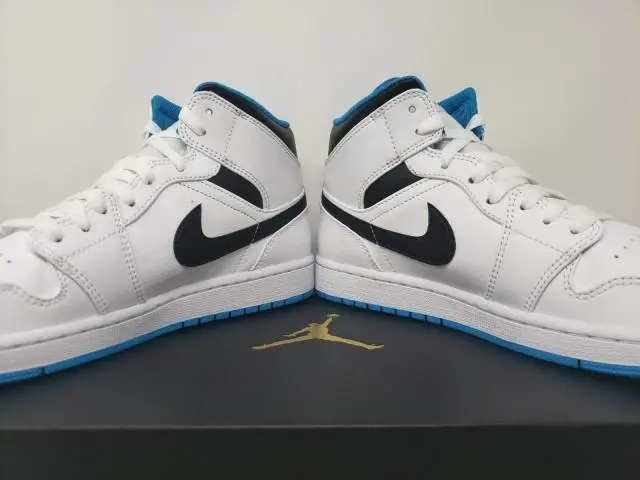 Giày Nike Air Jordan 1 Mid 'Laser Blue' 554724-141 - Ảnh 4