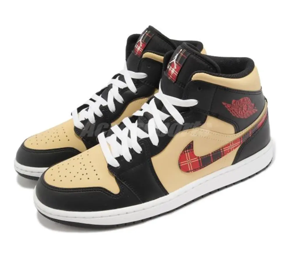 Giày Nike Air Jordan 1 Mid 'Tartan Swoosh' DZ5329-001 - Ảnh 5
