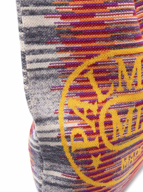 Túi Palm Angels x Missoni Knit Shopper PWNA041F21KNI0028418 - Ảnh 4