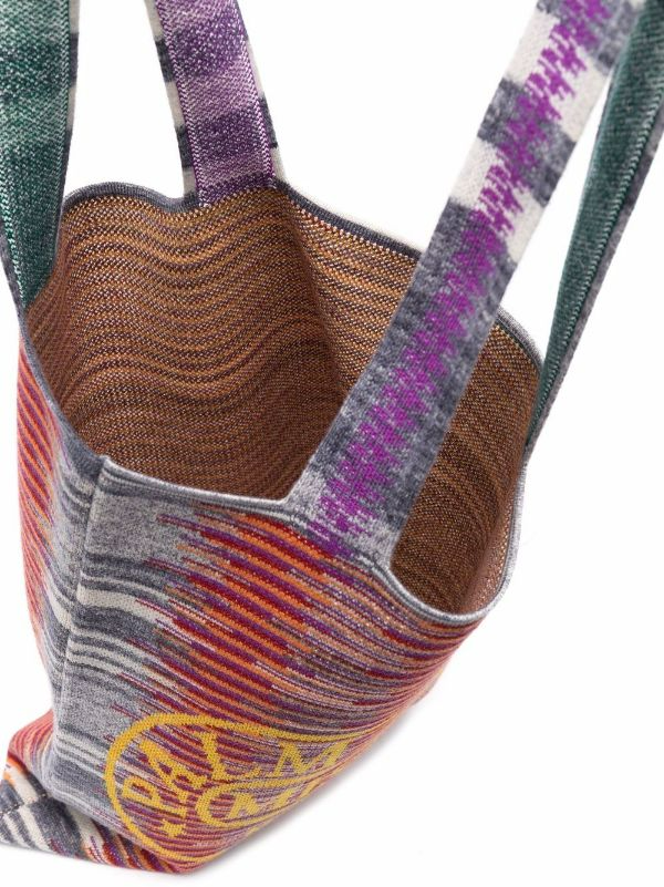 Túi Palm Angels x Missoni Knit Shopper PWNA041F21KNI0028418 - Ảnh 3