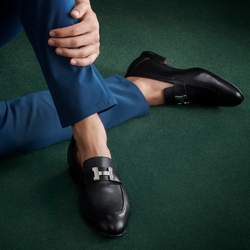 Giày Hermes Wmns Paris Loafers Black Silver HR20210208 - Ảnh 5