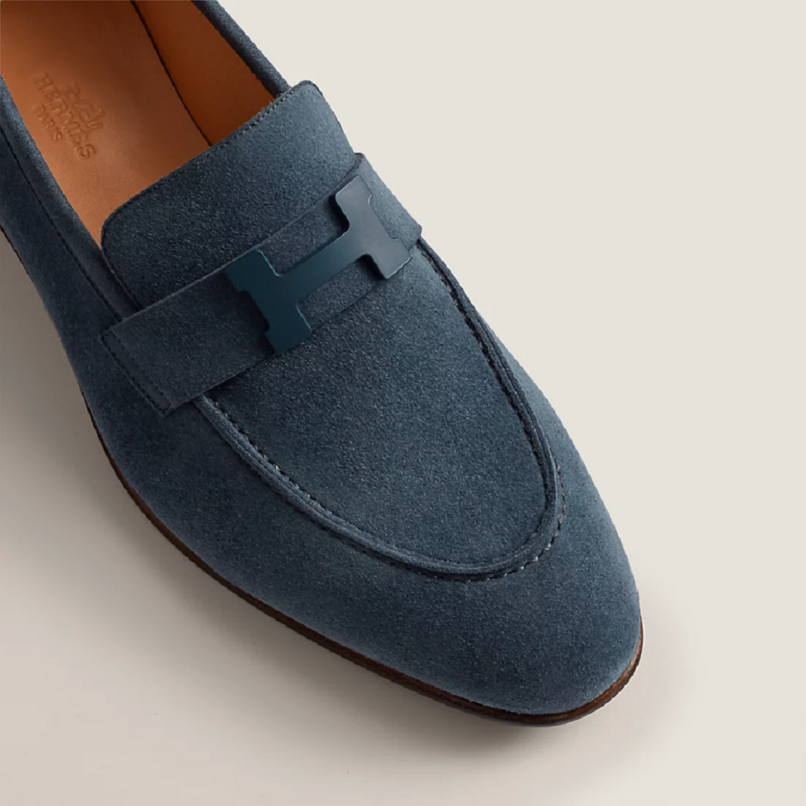 Giày Hermes Paris Loafer ‘Celestial Blue’ H192437ZAQ8420 - Ảnh 4